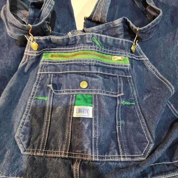 Liberty Carpenter Overalls Men's Size 42X30 Blue Denim Classic Style - Picture 10 of 13